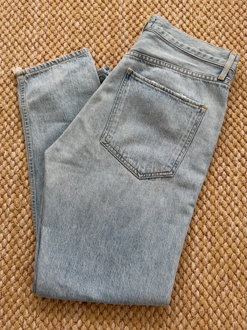 Agolde Boyfriend Jeans in Light Blue Wash